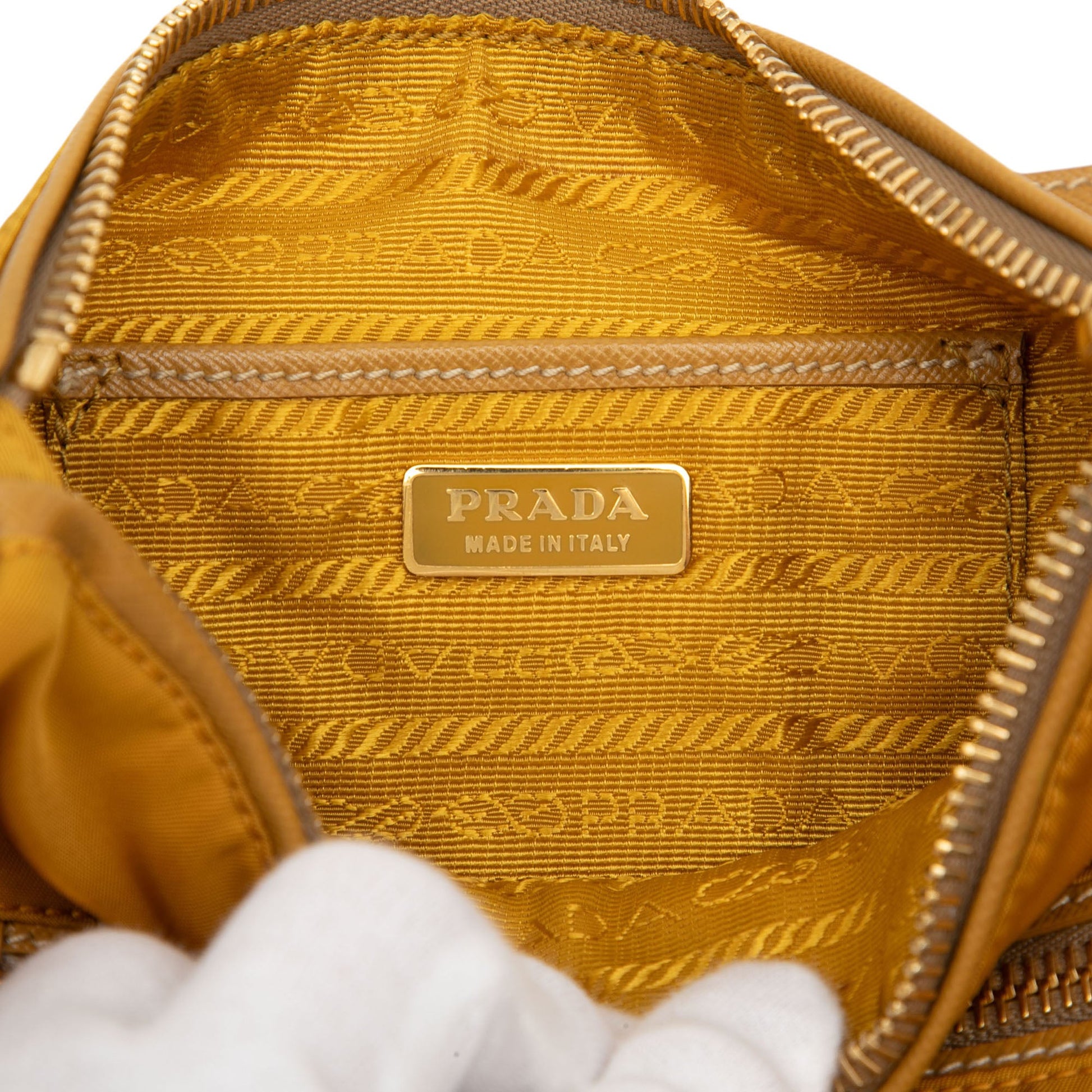 Prada Saffiano Trimmed Tessuto Handbag