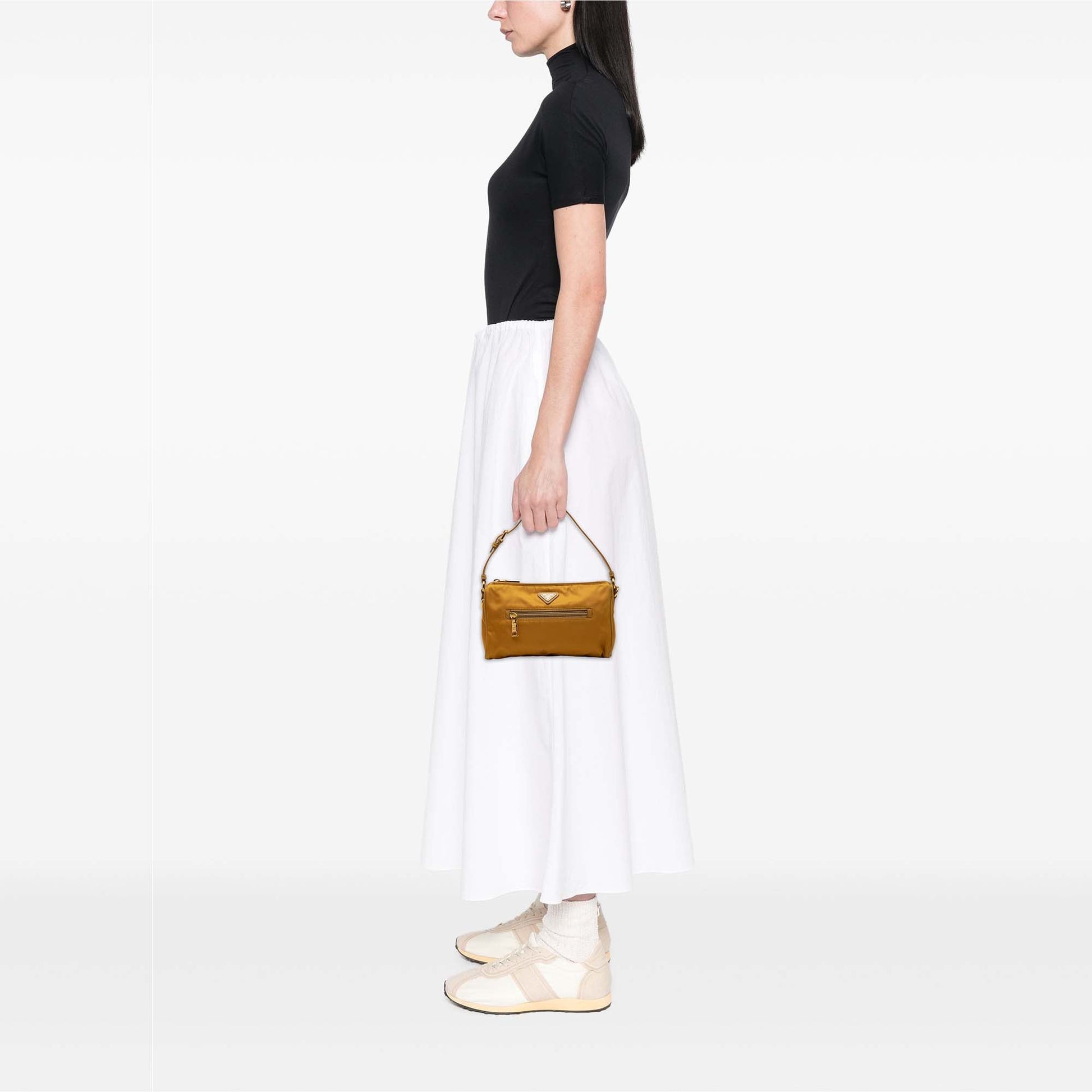 Prada Saffiano Trimmed Tessuto Handbag