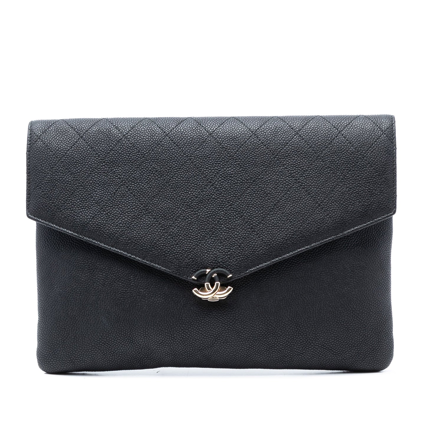 Paris Cuba Quilted Caviar Thread Around Envelope Clutch