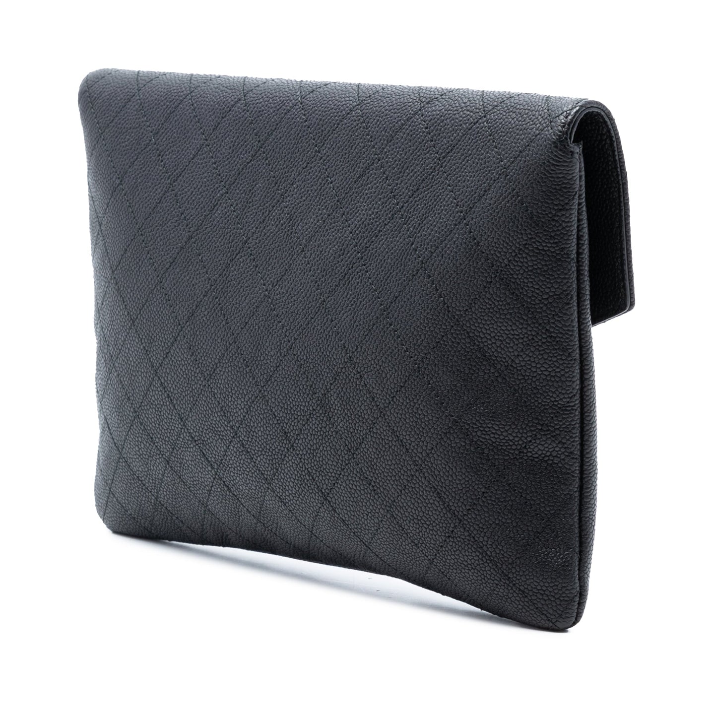 Paris Cuba Quilted Caviar Thread Around Envelope Clutch