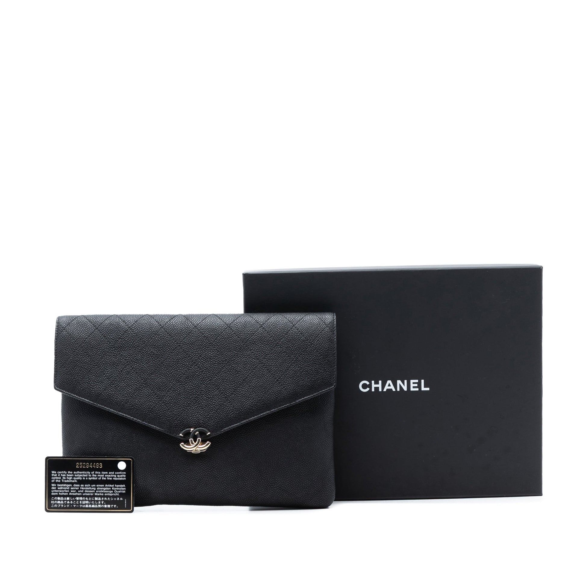 Paris Cuba Quilted Caviar Thread Around Envelope Clutch