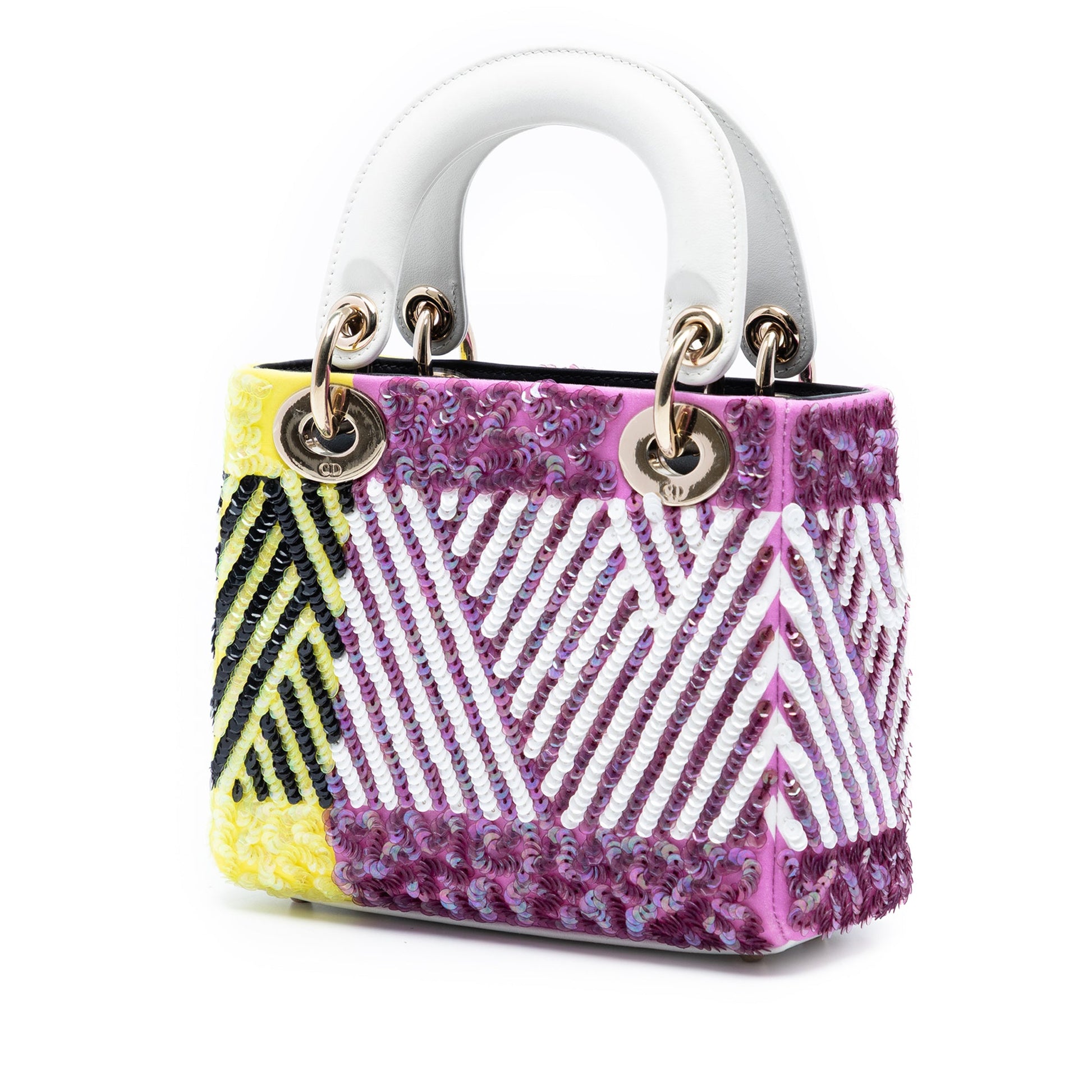 Dior Mini Canvas Sequin Flower Pop Lady Dior
