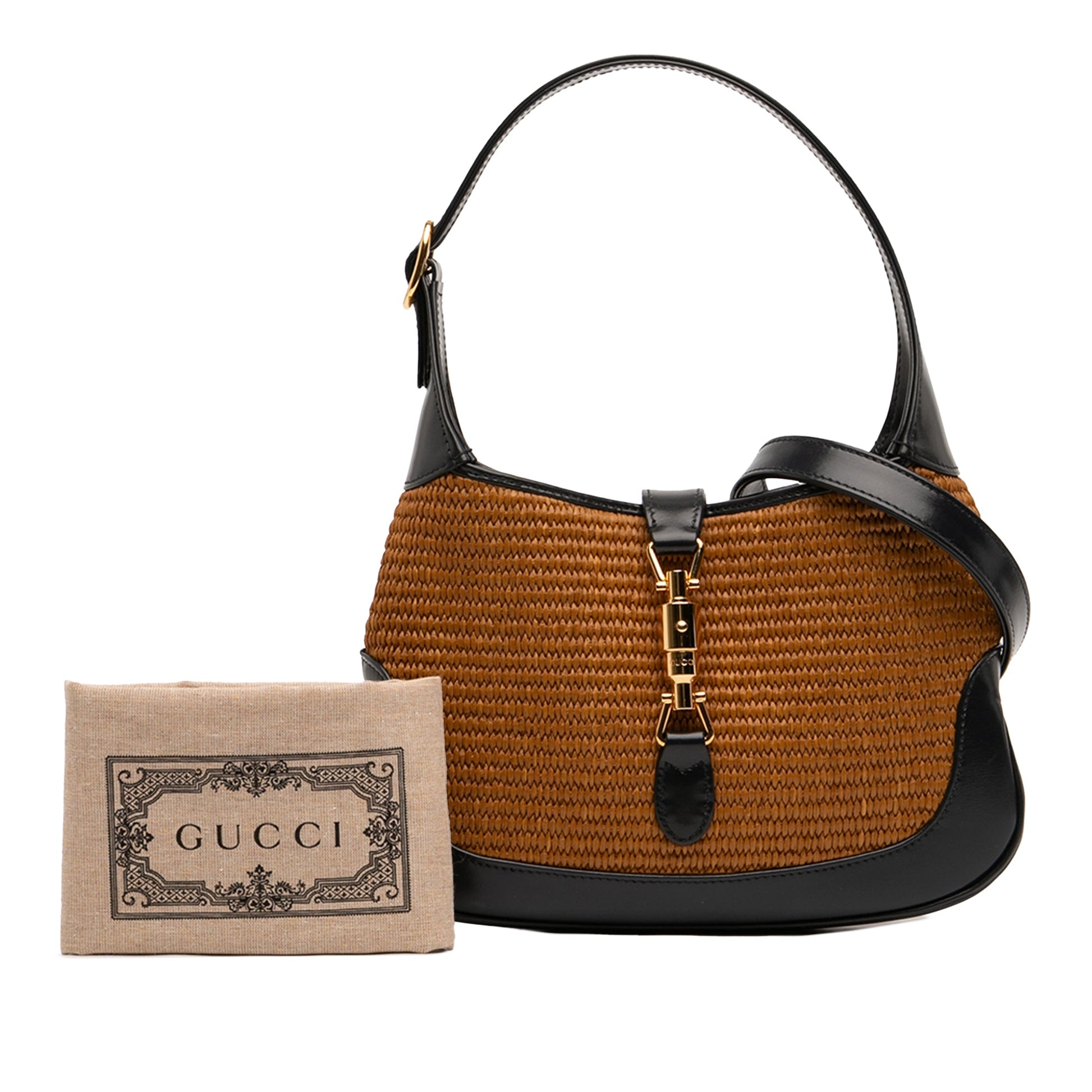 Gucci Small Bicolor Raffia Jackie 1961 Crossbody