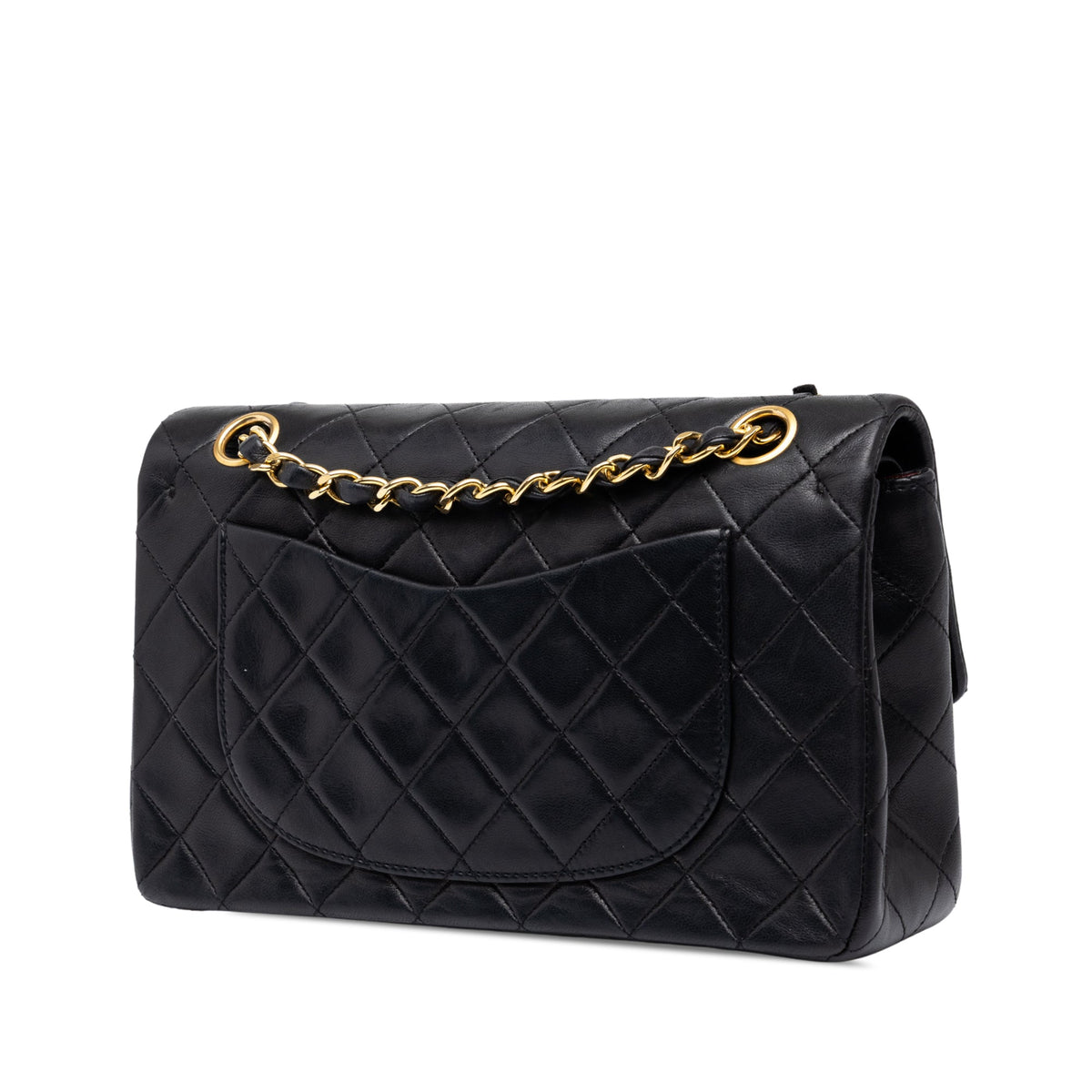 Chanel Small Classic Lambskin Double Flap — Black