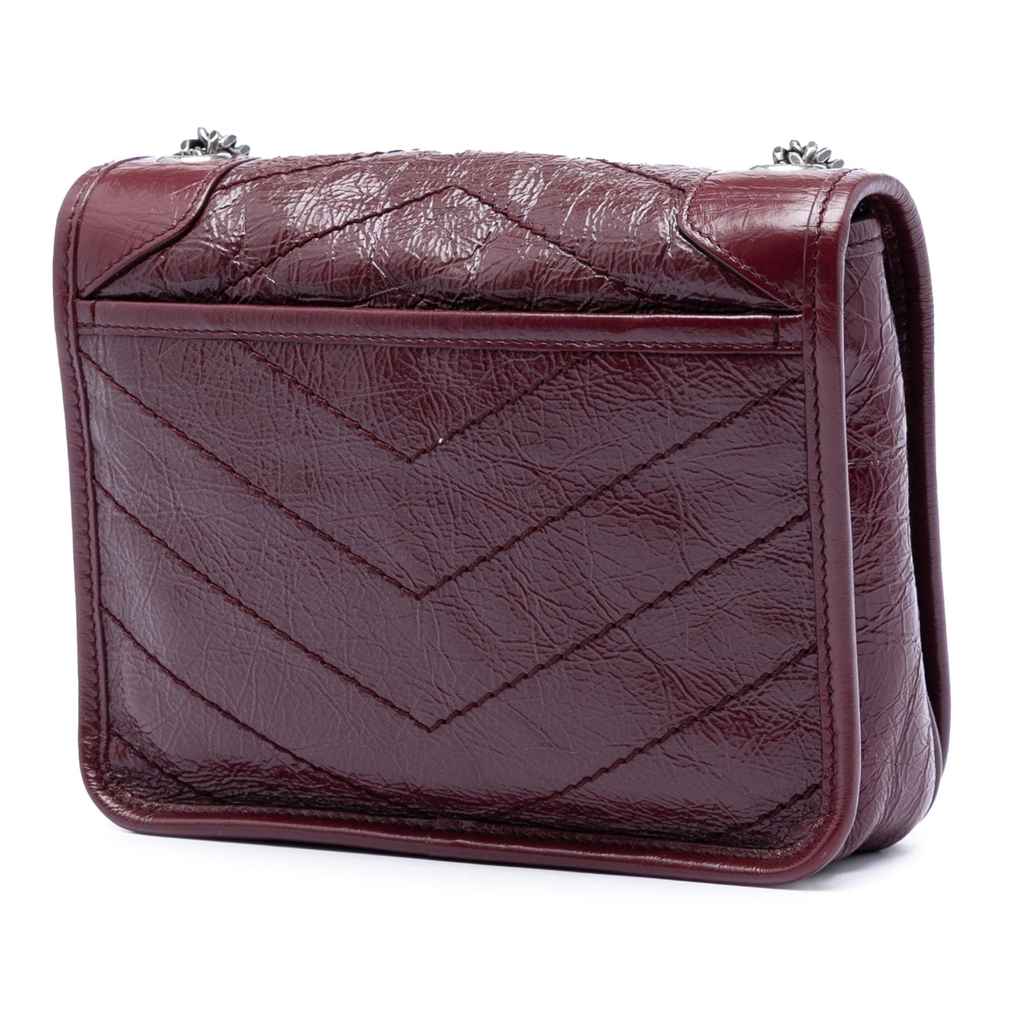 Saint Laurent Crinkled Calfskin Niki Wallet on Chain