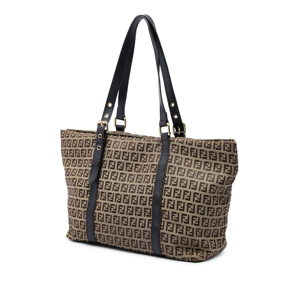 Fendi Zucchino Canvas Superstar Tote — Beige