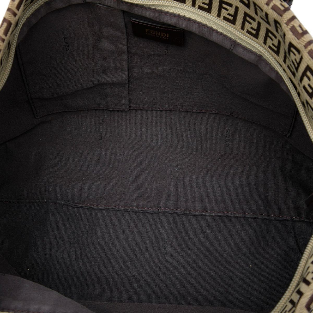 Fendi Zucchino Canvas Superstar Tote — Beige