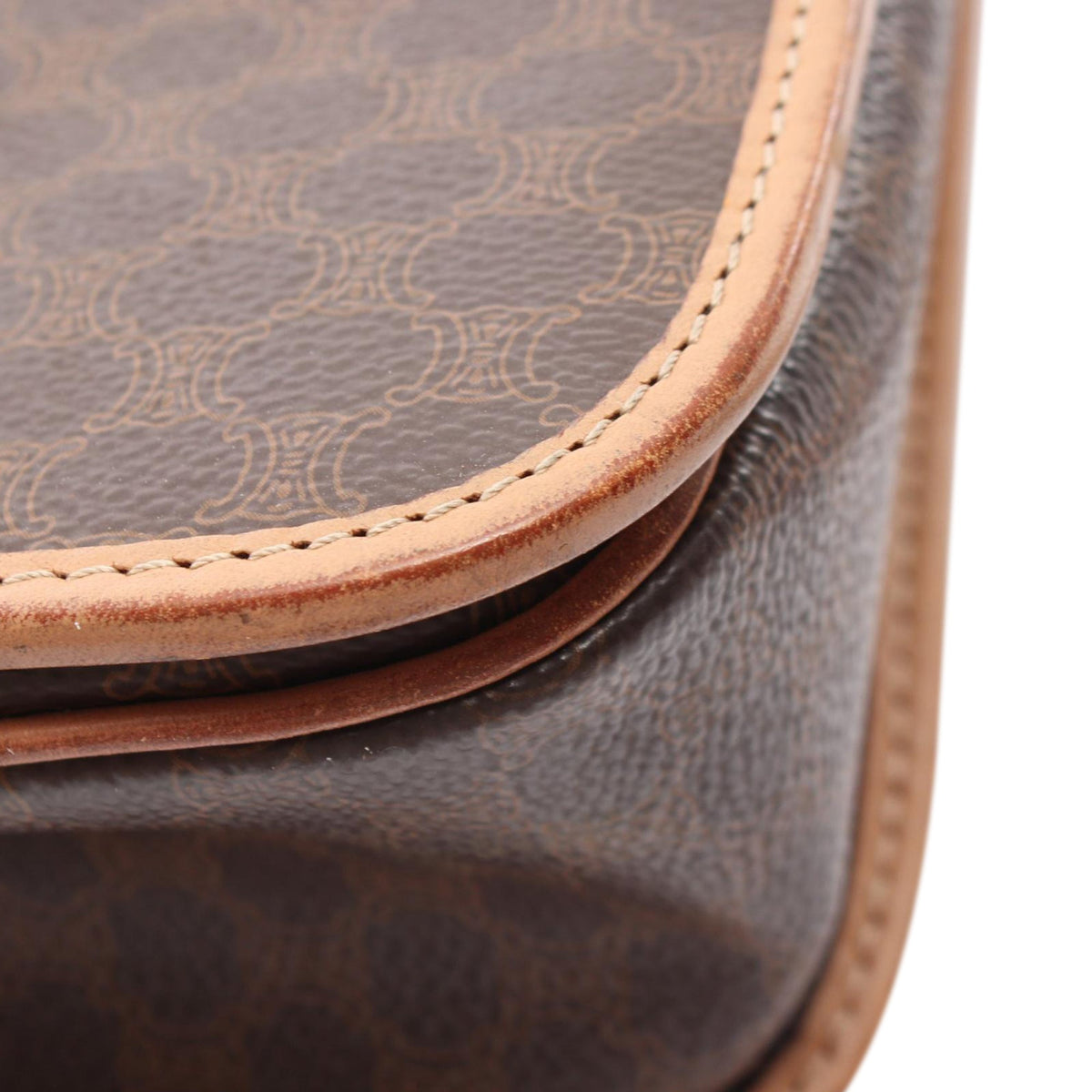 Celine Macadam Coated Canvas Crossbody — Brown