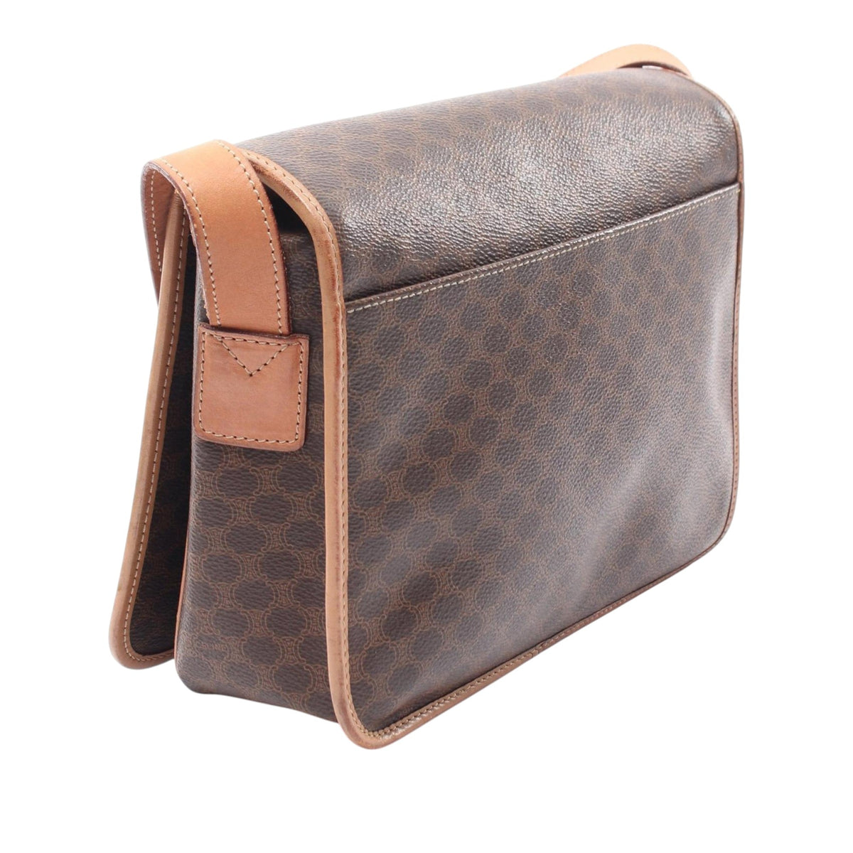 Celine Macadam Coated Canvas Crossbody — Brown