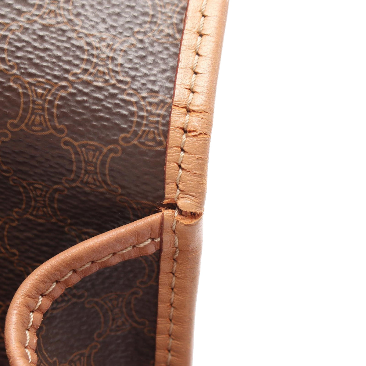 Celine Macadam Coated Canvas Crossbody — Brown