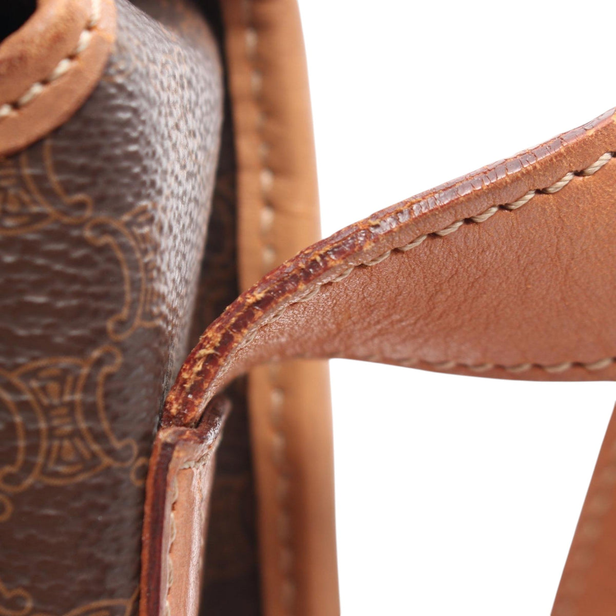 Celine Macadam Coated Canvas Crossbody — Brown