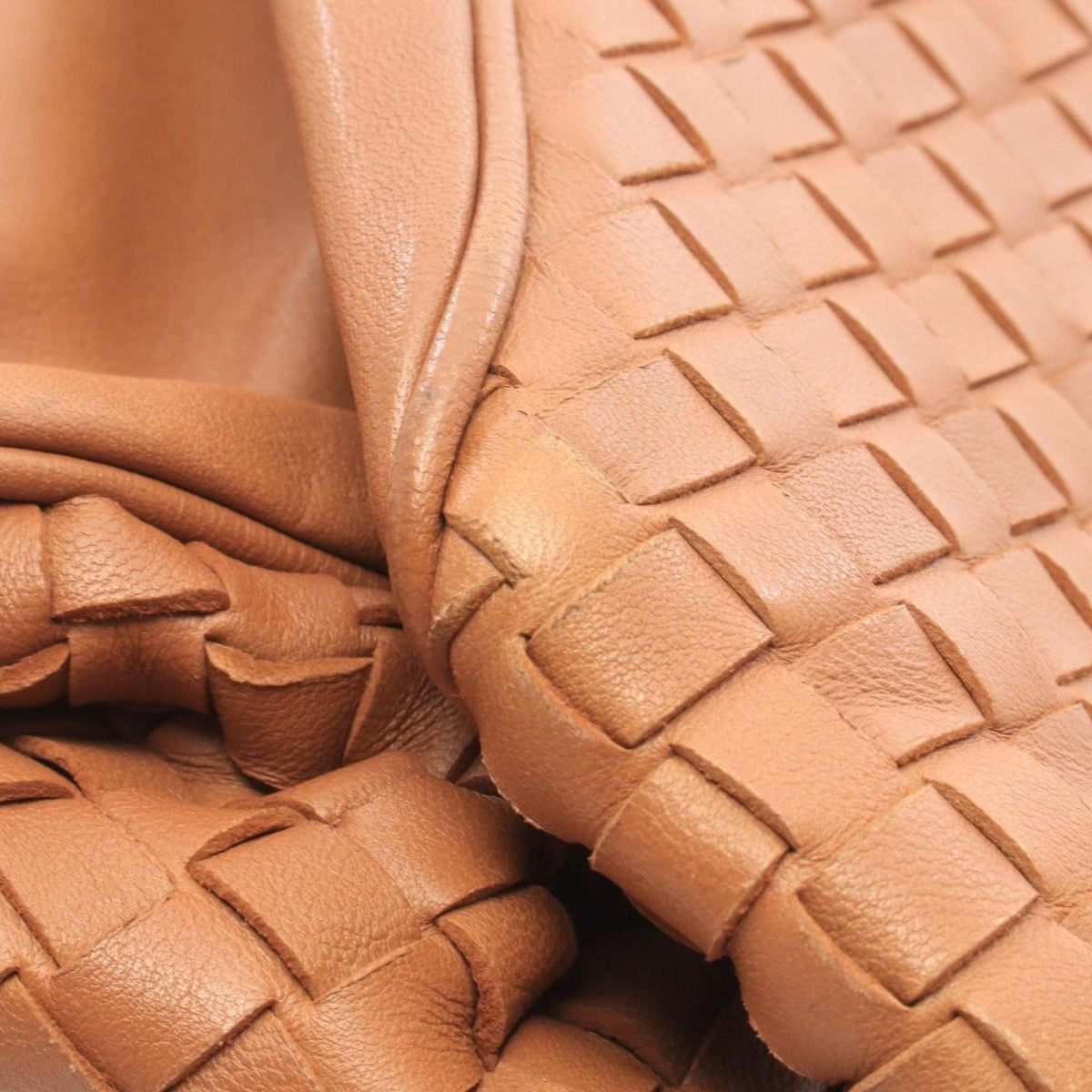 Bottega Veneta Nappa Intrecciato Trimmed Napoli Handbag — Brown
