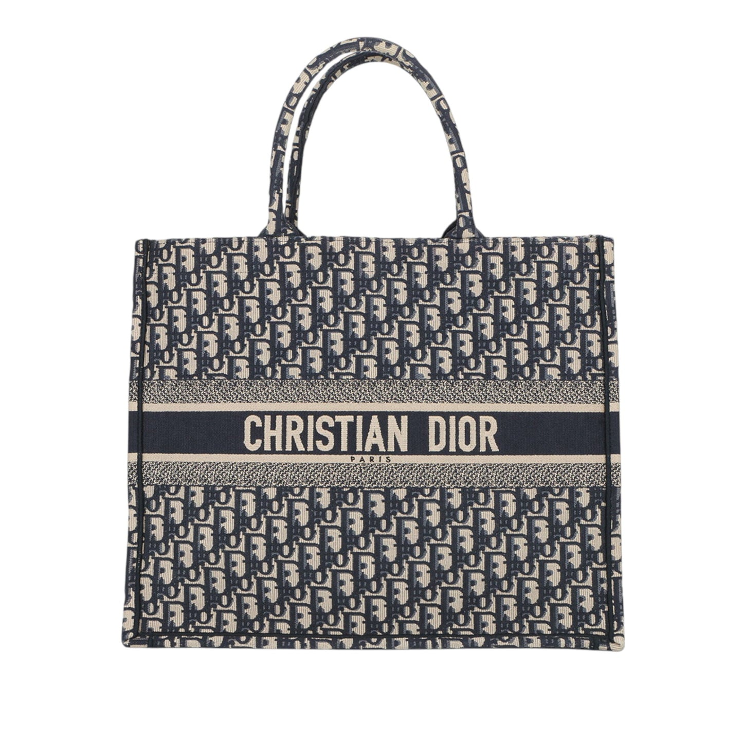 Dior Large Oblique Embroidered Canvas Book Tote