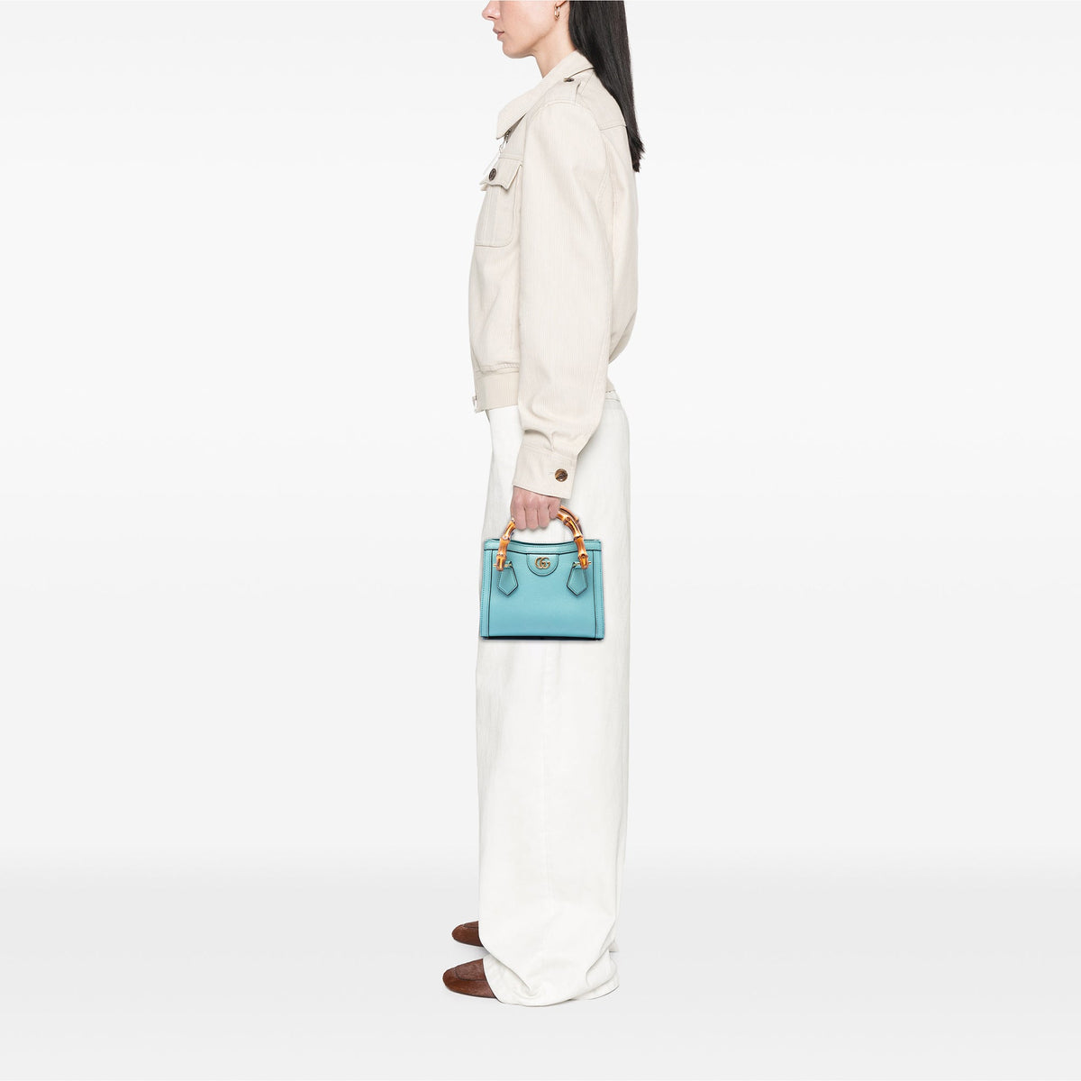 Gucci Mini Calfskin Bamboo Diana Satchel