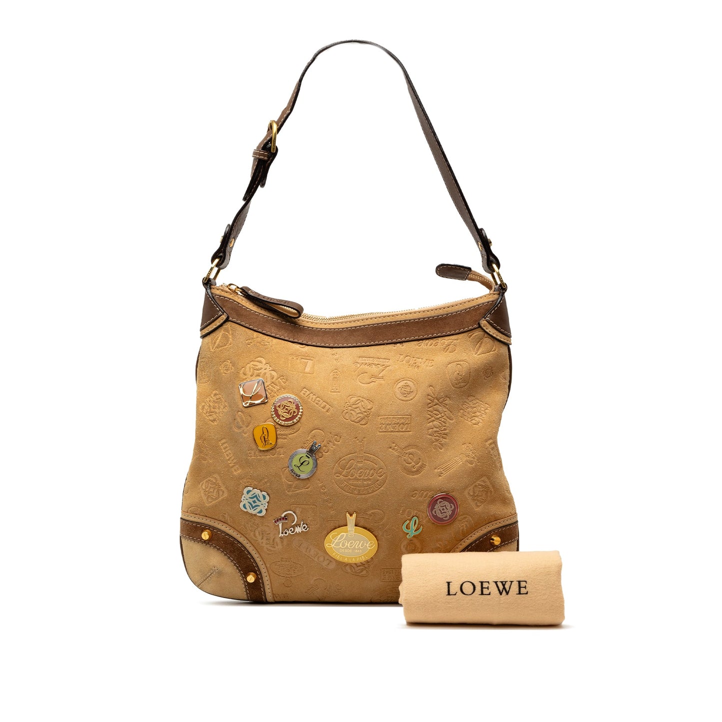 LOEWE Suede Fiel A La Piel Shoulder Bag
