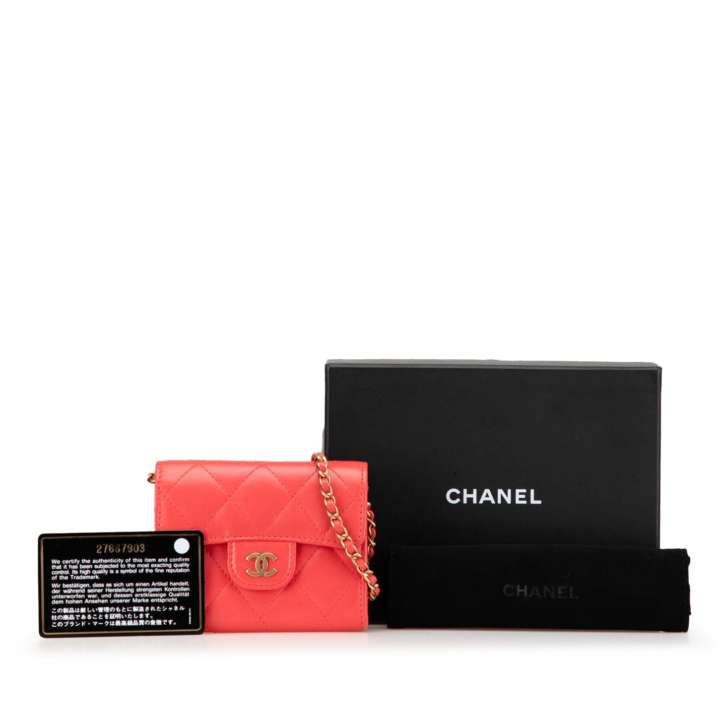 Chanel Quilted Lambskin Flap Card Holder on Chain