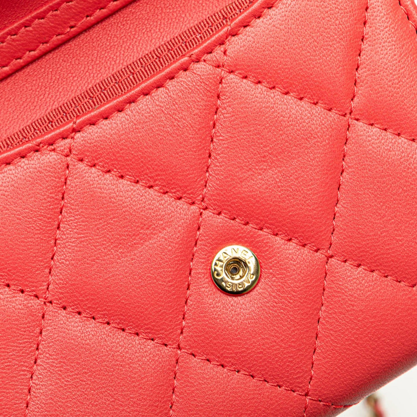 Chanel Quilted Lambskin Flap Card Holder on Chain