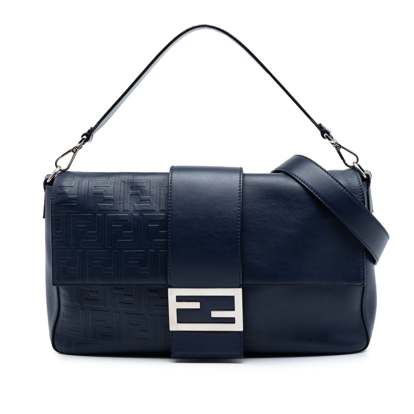 Fendi Large Zucca Embossed Leather Convertible Belt Baguette