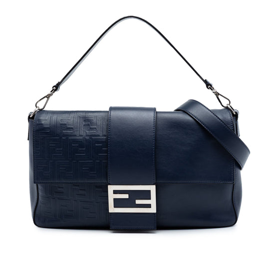 Fendi Large Zucca Embossed Leather Convertible Belt Baguette