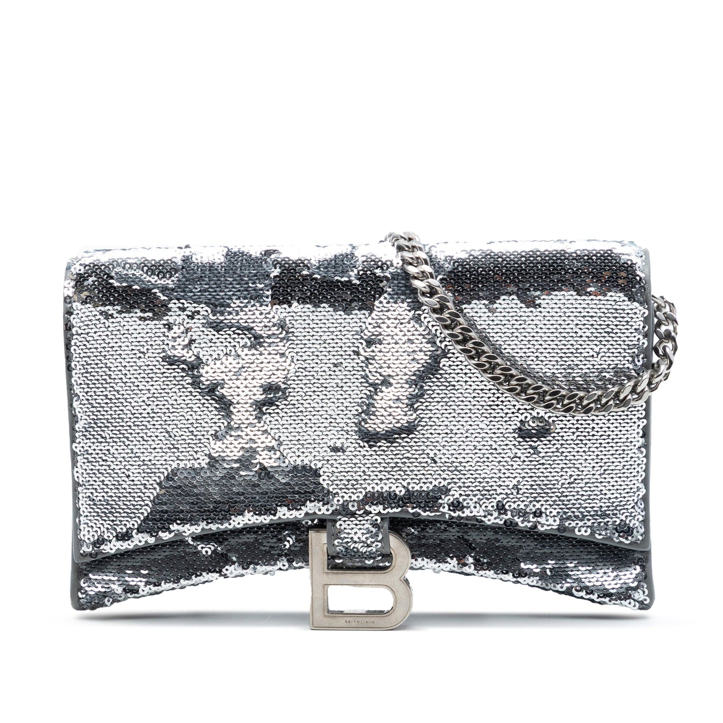 Balenciaga Nappa Sequin Hourglass Wallet on Chain