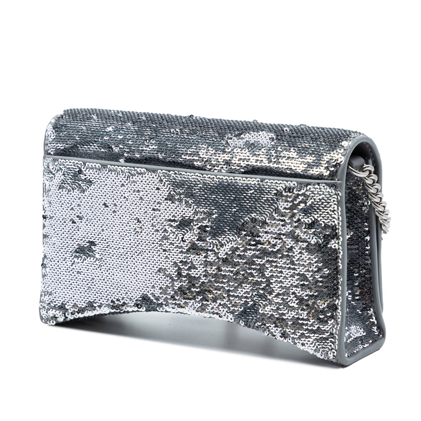 Balenciaga Nappa Sequin Hourglass Wallet on Chain