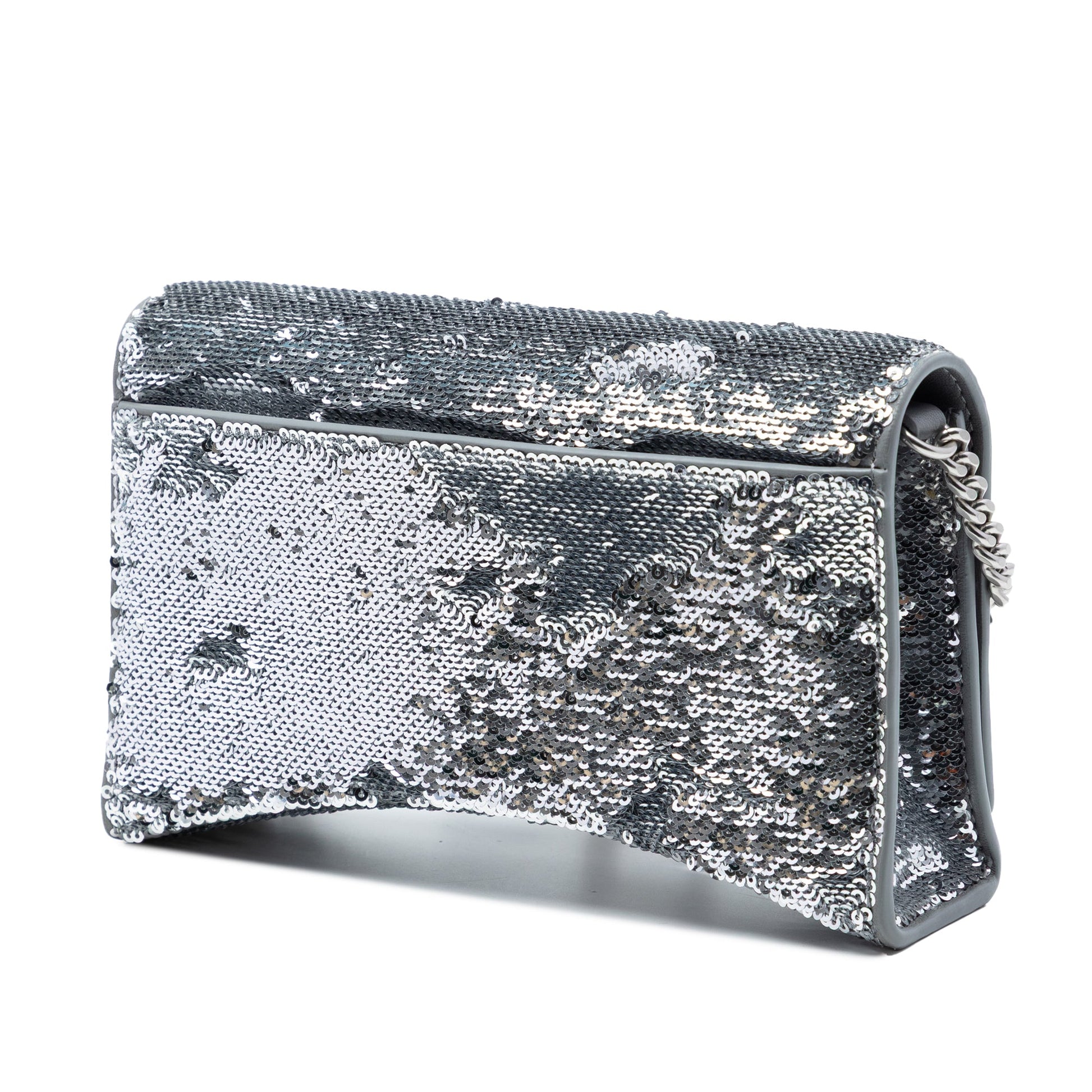 Balenciaga Nappa Sequin Hourglass Wallet on Chain