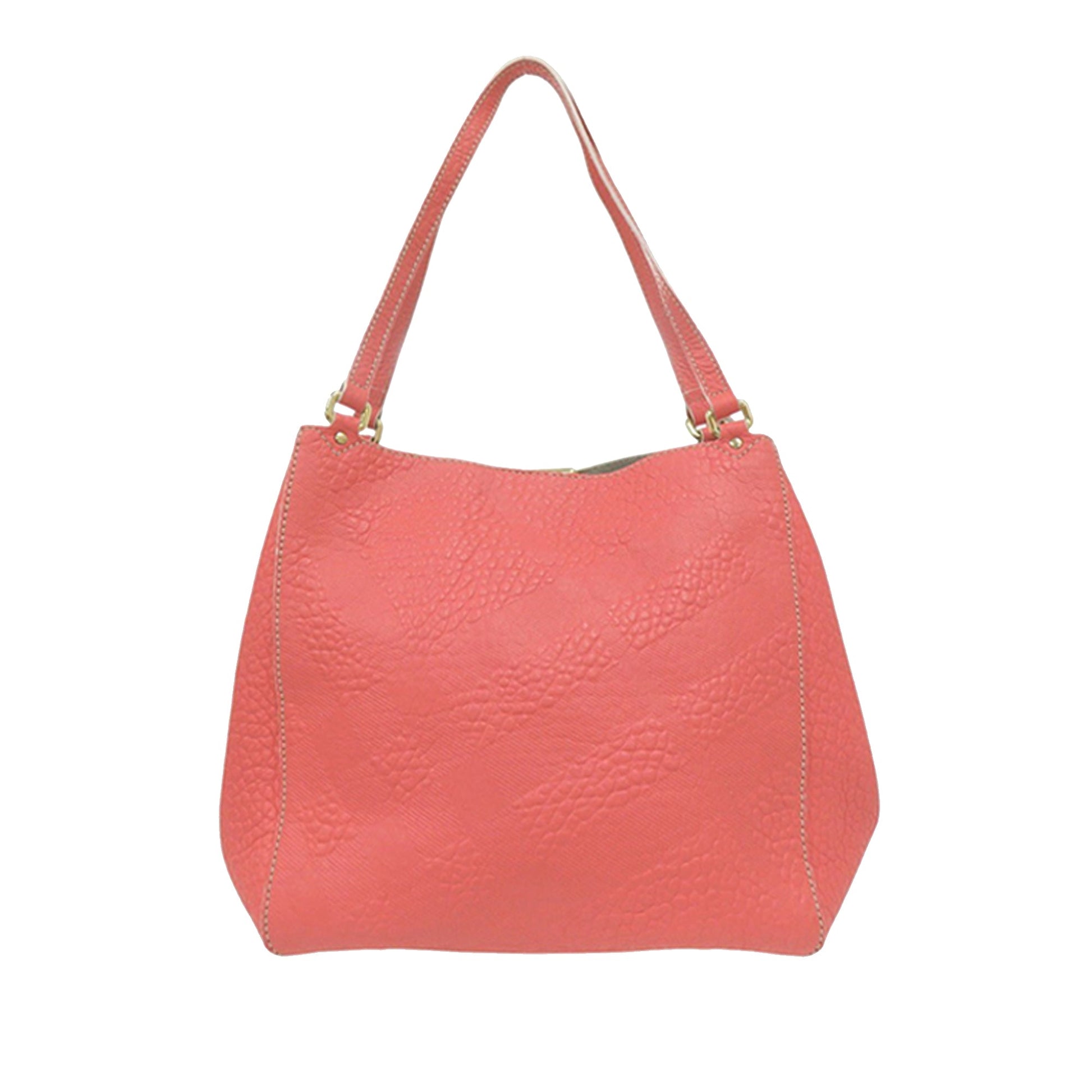 Small Embossed Grain Check Canterbury Tote