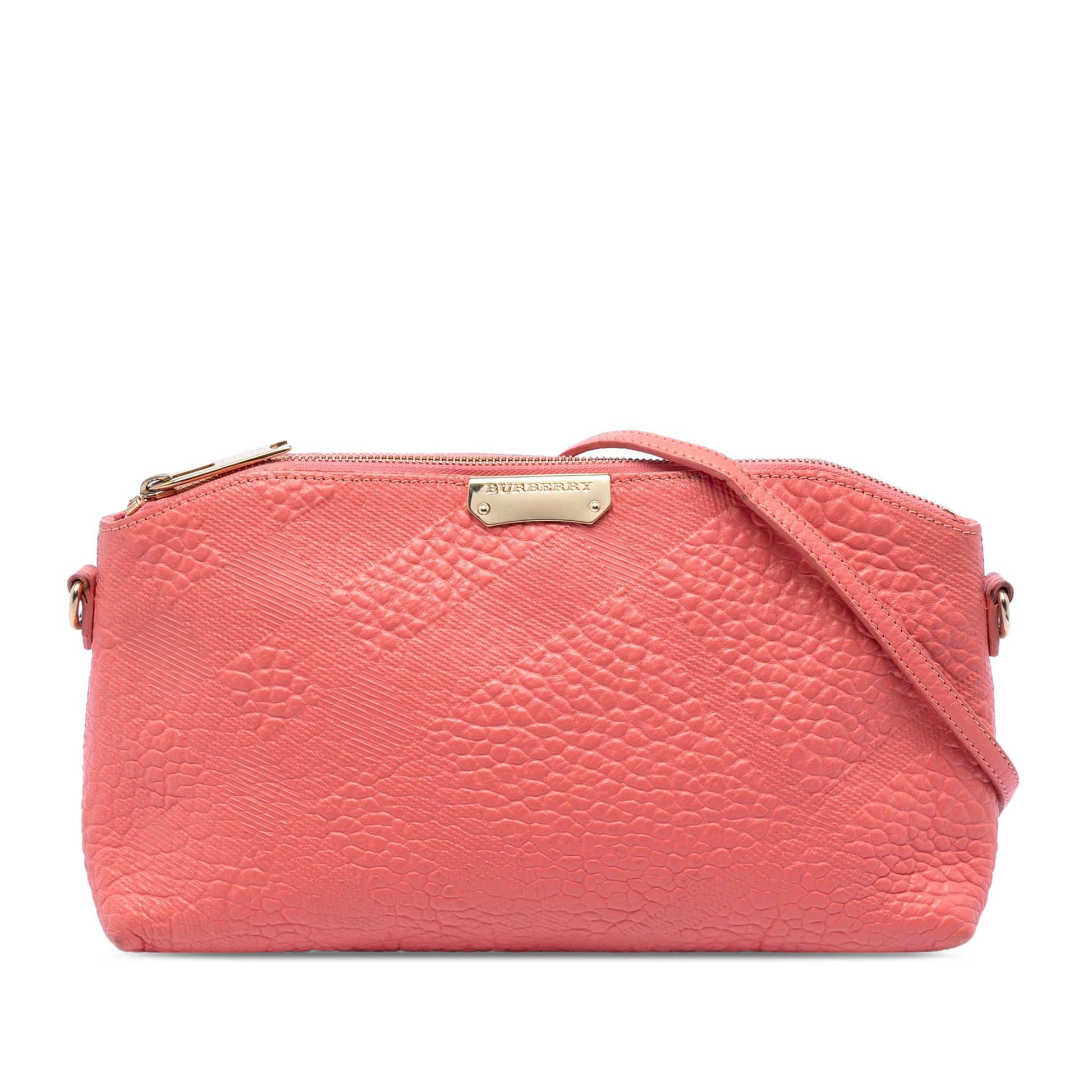 Burberry Small Grain Check Embossed Leather Chichester Crossbody