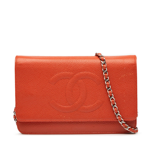 Chanel CC Caviar Wallet On Chain