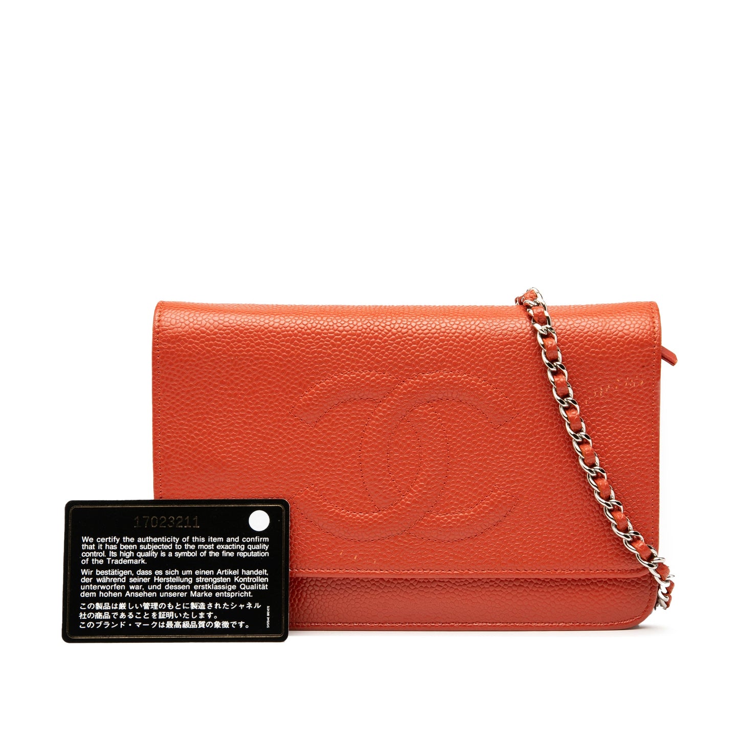 Chanel CC Caviar Wallet On Chain
