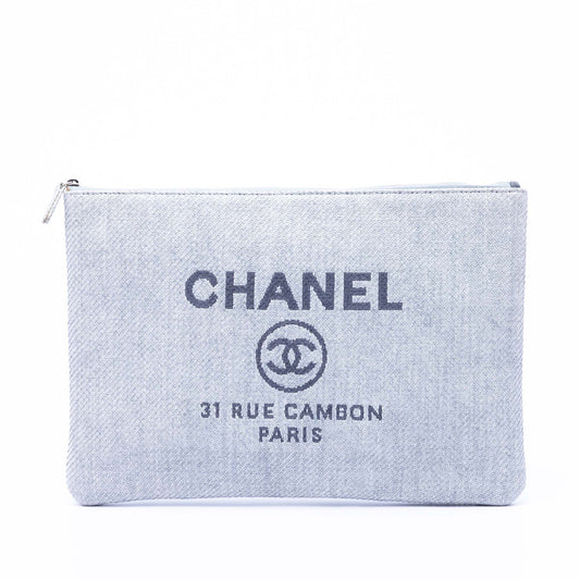 Chanel Large Canvas Deauville O Case Clutch