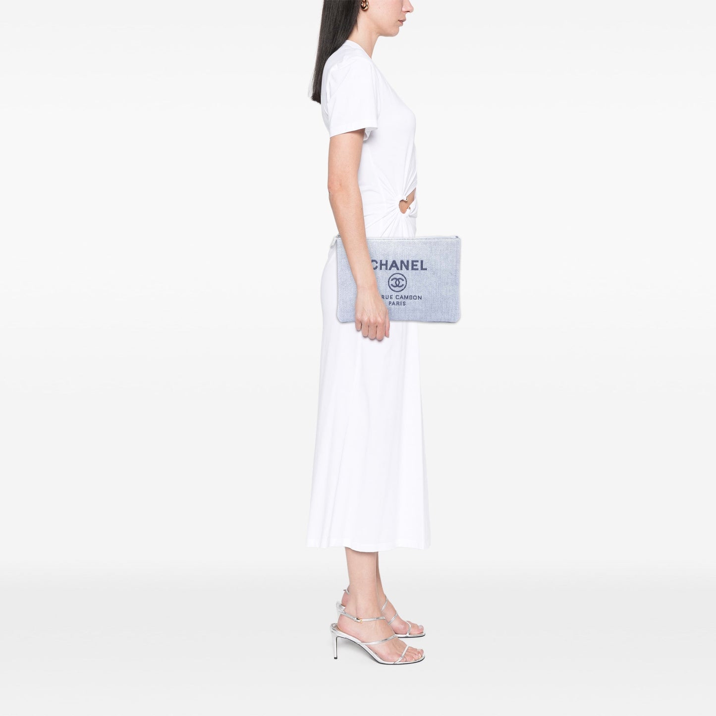 Chanel Large Canvas Deauville O Case Clutch