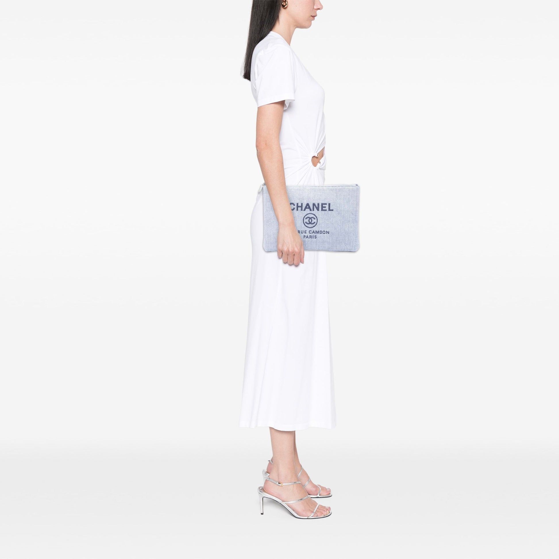 Chanel Large Canvas Deauville O Case Clutch