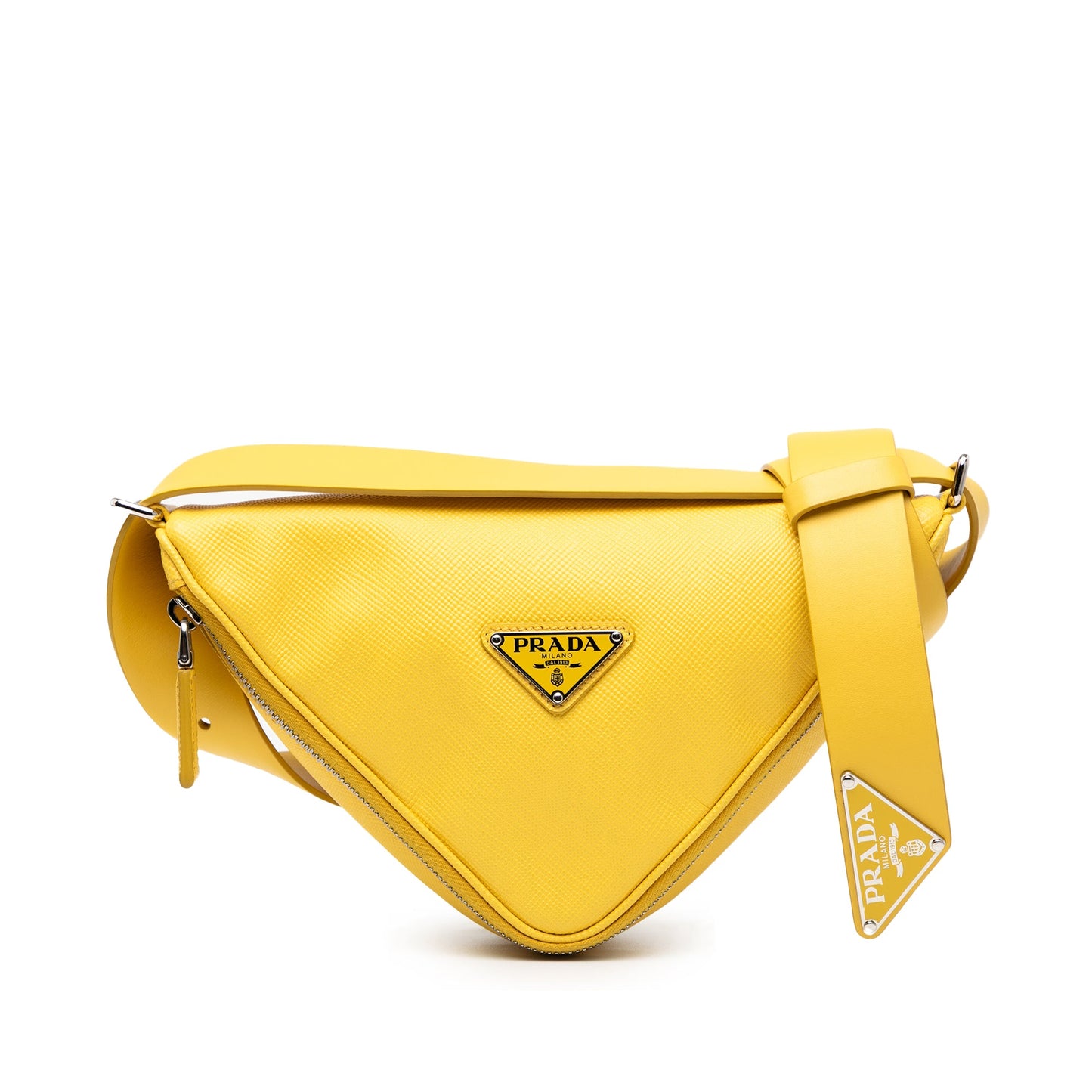 Prada Saffiano Triangle Convertible Shoulder Bag
