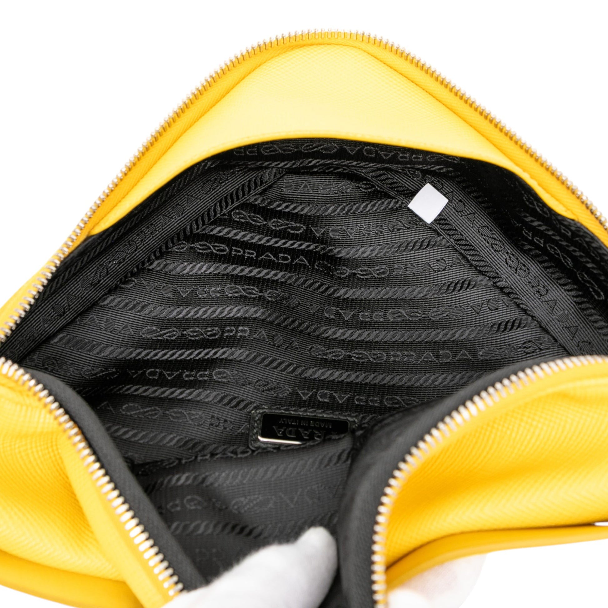 Prada Saffiano Triangle Convertible Shoulder Bag