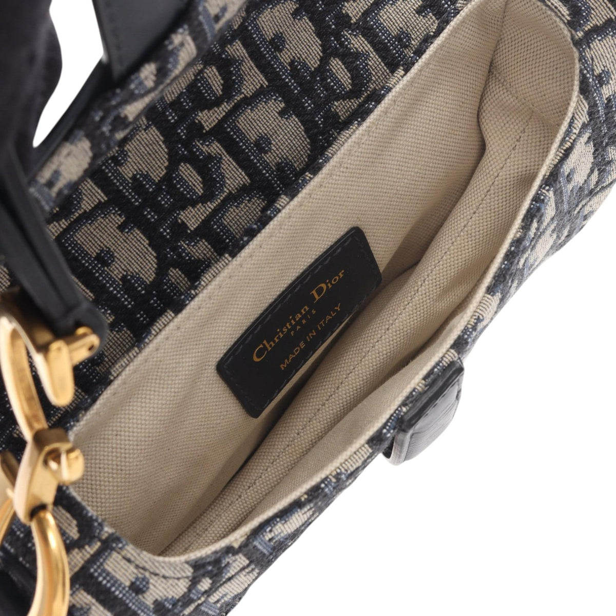 Dior Mini Oblique Canvas Saddle Bag