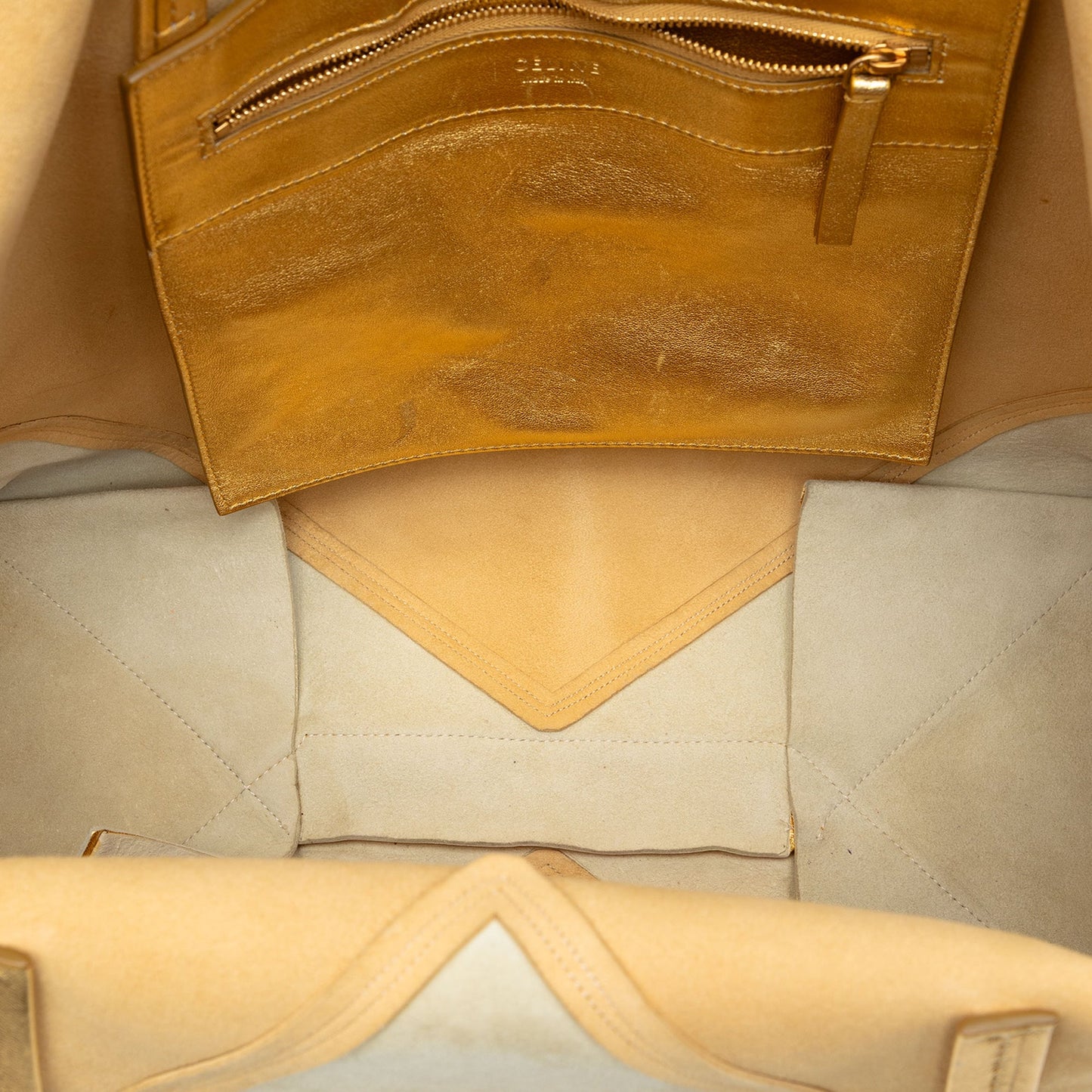 Celine Bicolor Lambskin Horizontal Cabas Tote