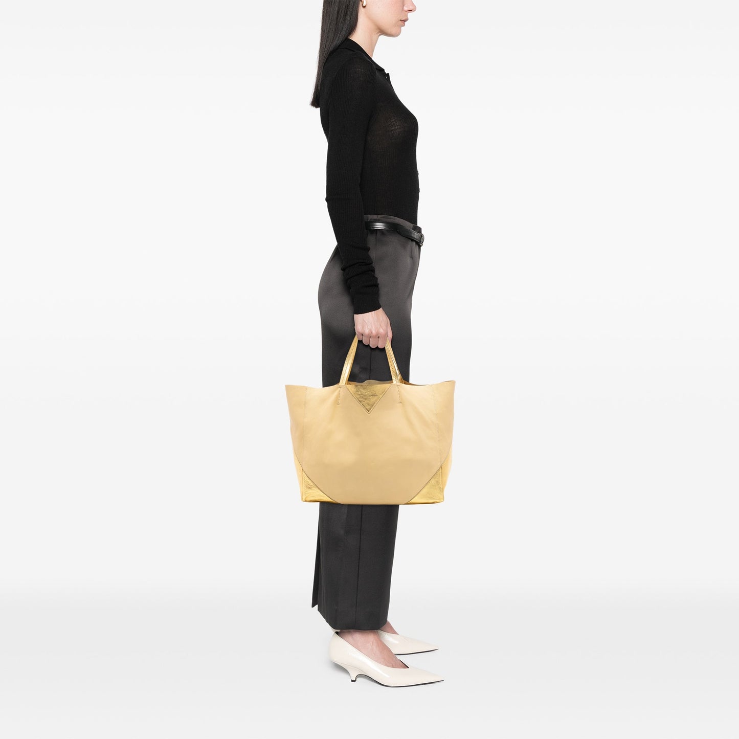 Celine Bicolor Lambskin Horizontal Cabas Tote