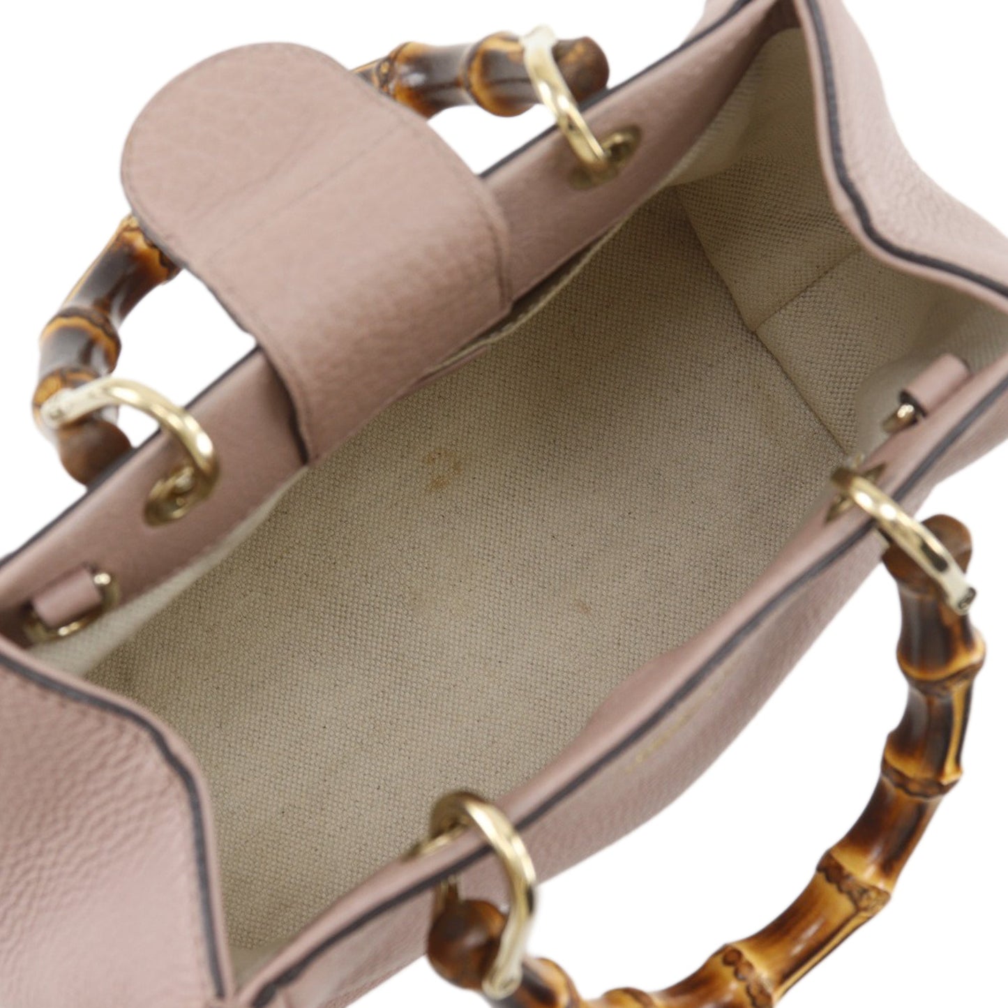 Gucci Mini Calfskin Bamboo Shopper Satchel