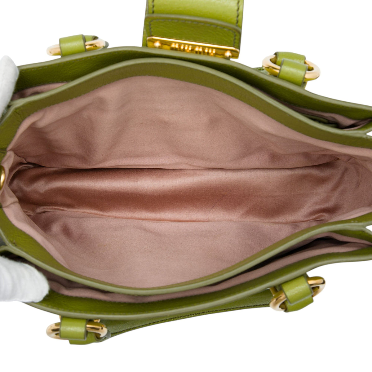 Miu Miu Bicolor Goatskin Madras Satchel