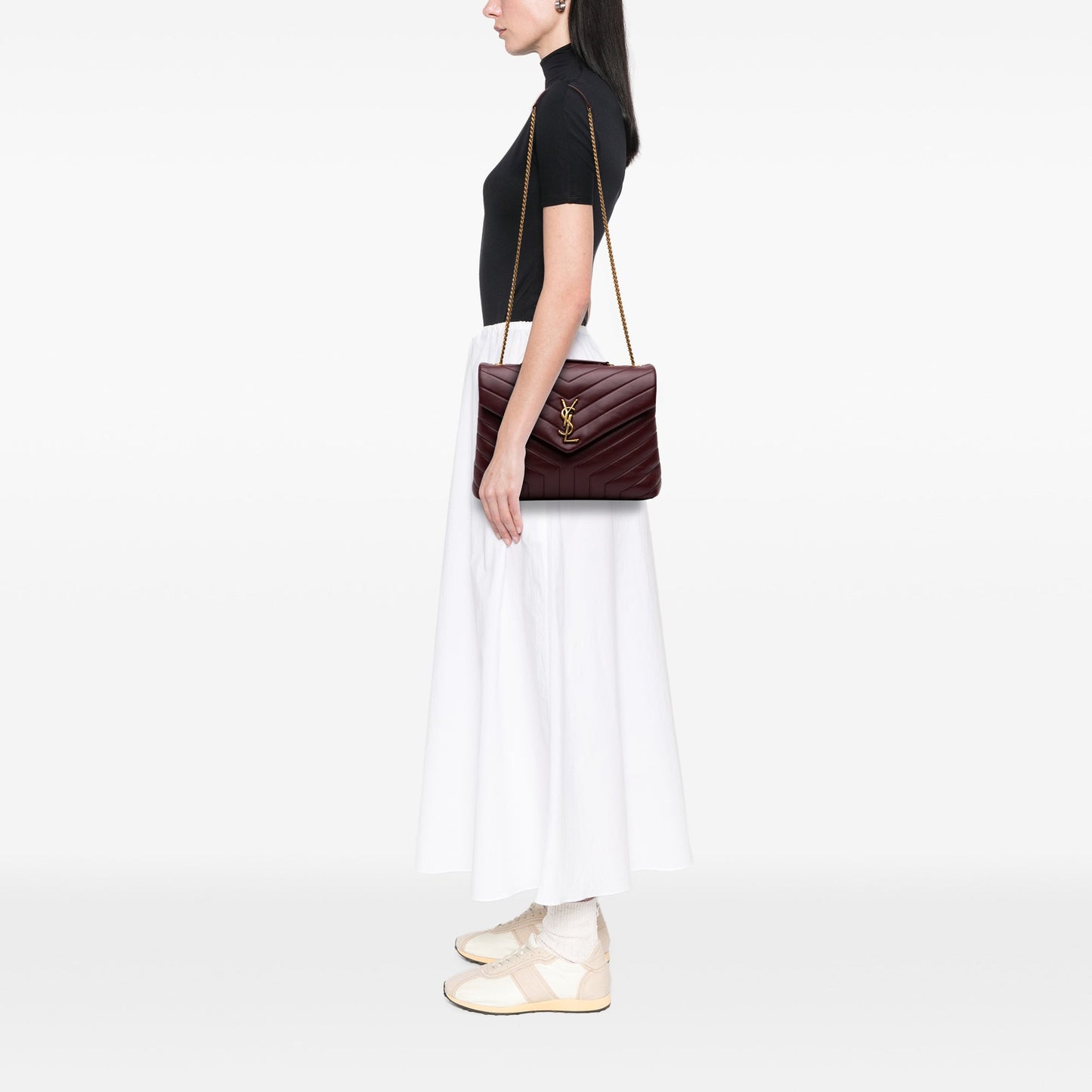 Saint Laurent Medium Matelasse Calfskin Monogram LouLou Shoulder Bag