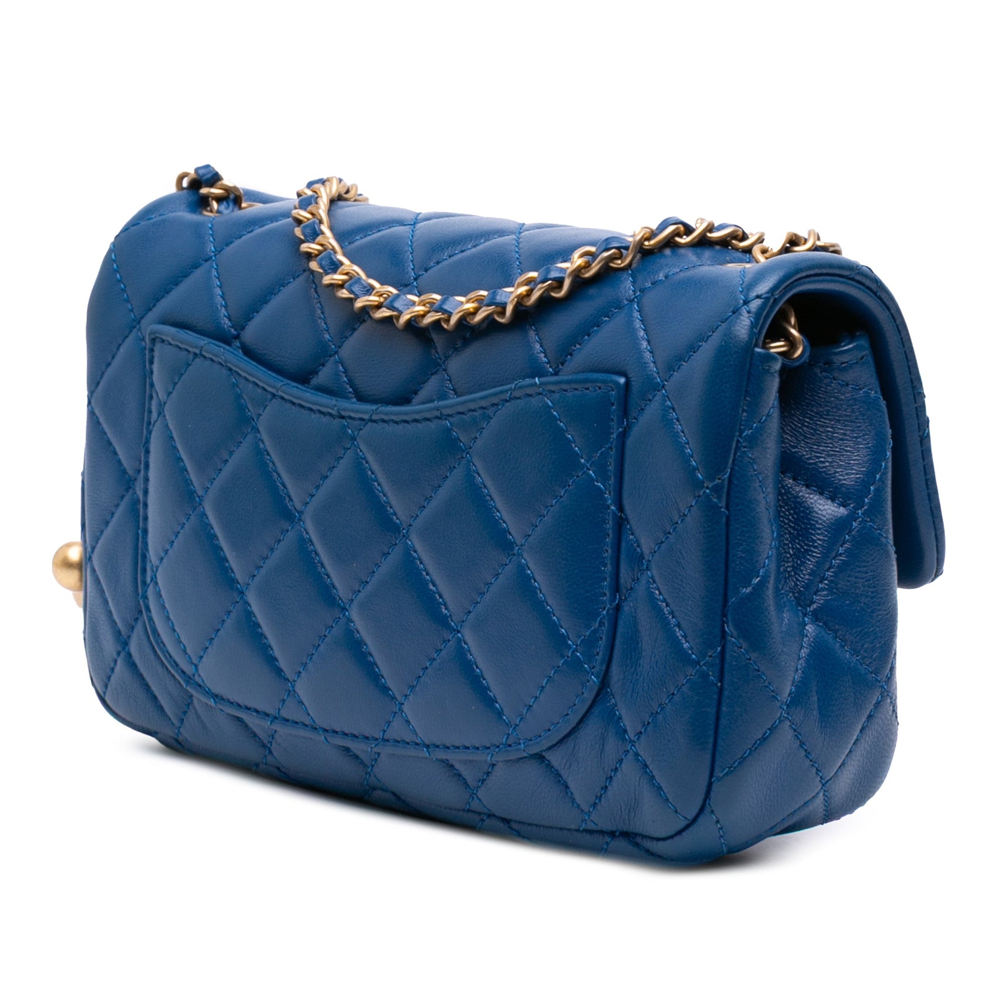 Chanel Mini Rectangular Classic Lambskin Pearl Crush Single Flap