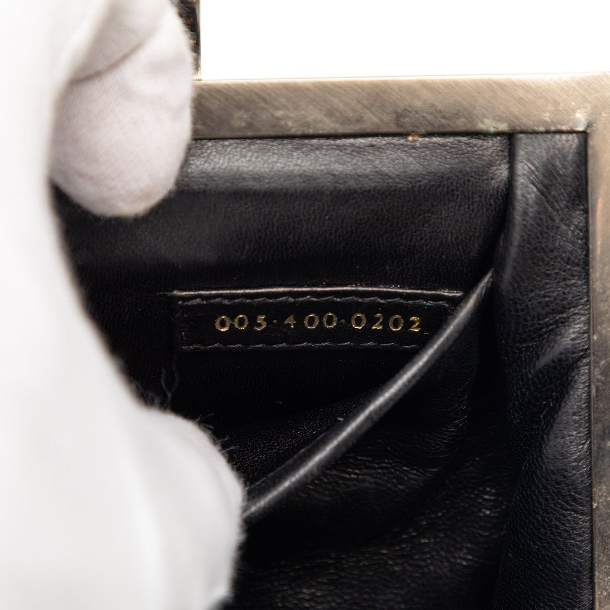 Gucci Leather Crystal Embellished Frame Clutch