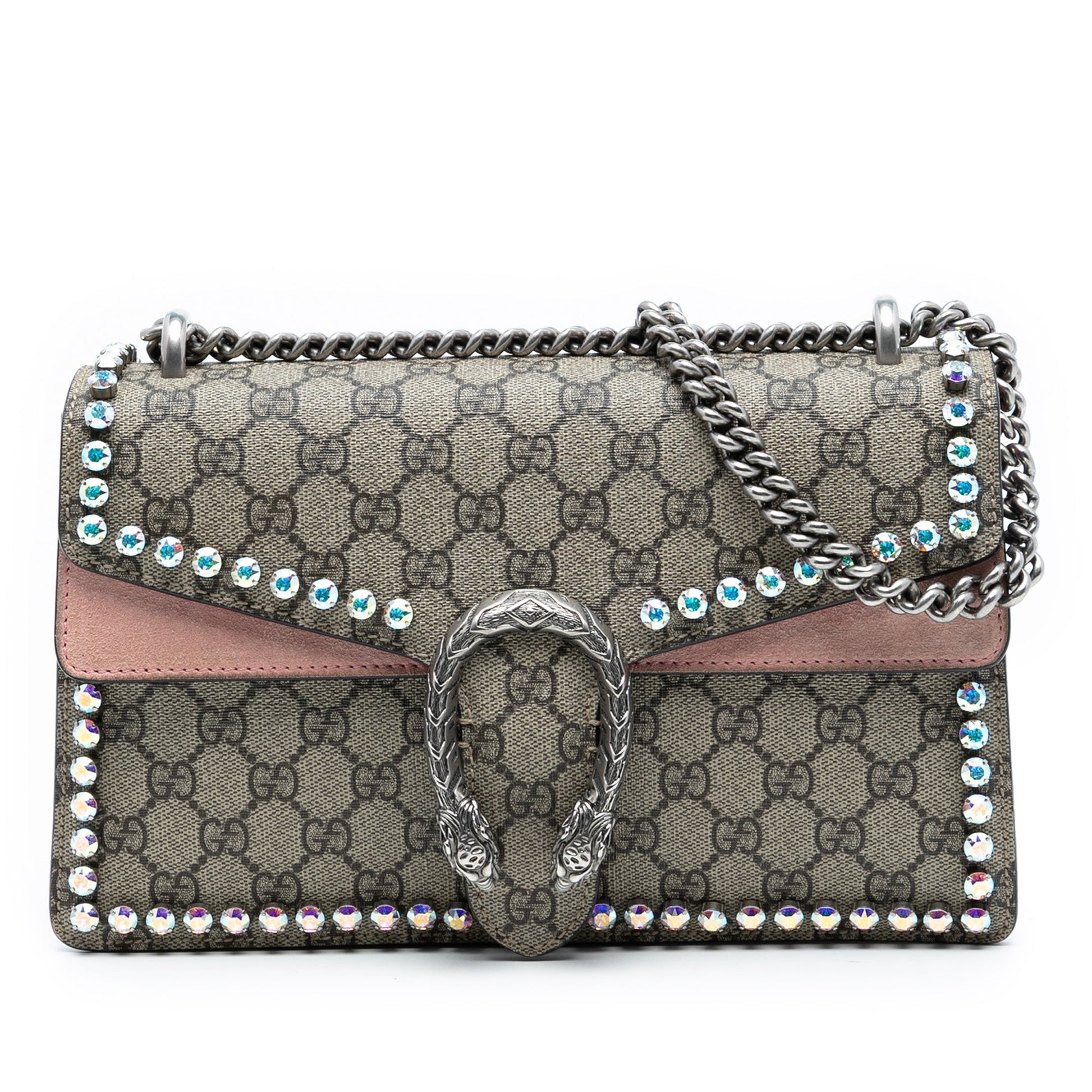 Gucci Medium GG Supreme Crystal Dionysus Shoulder Bag