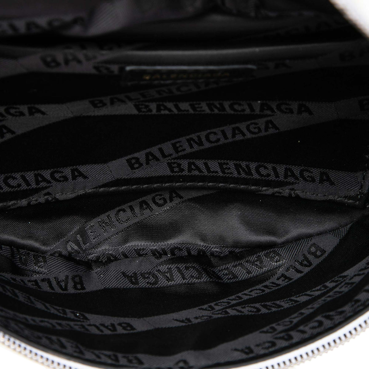 Balenciaga Lambskin Souvenir Graffiti Belt Bag XXS — White