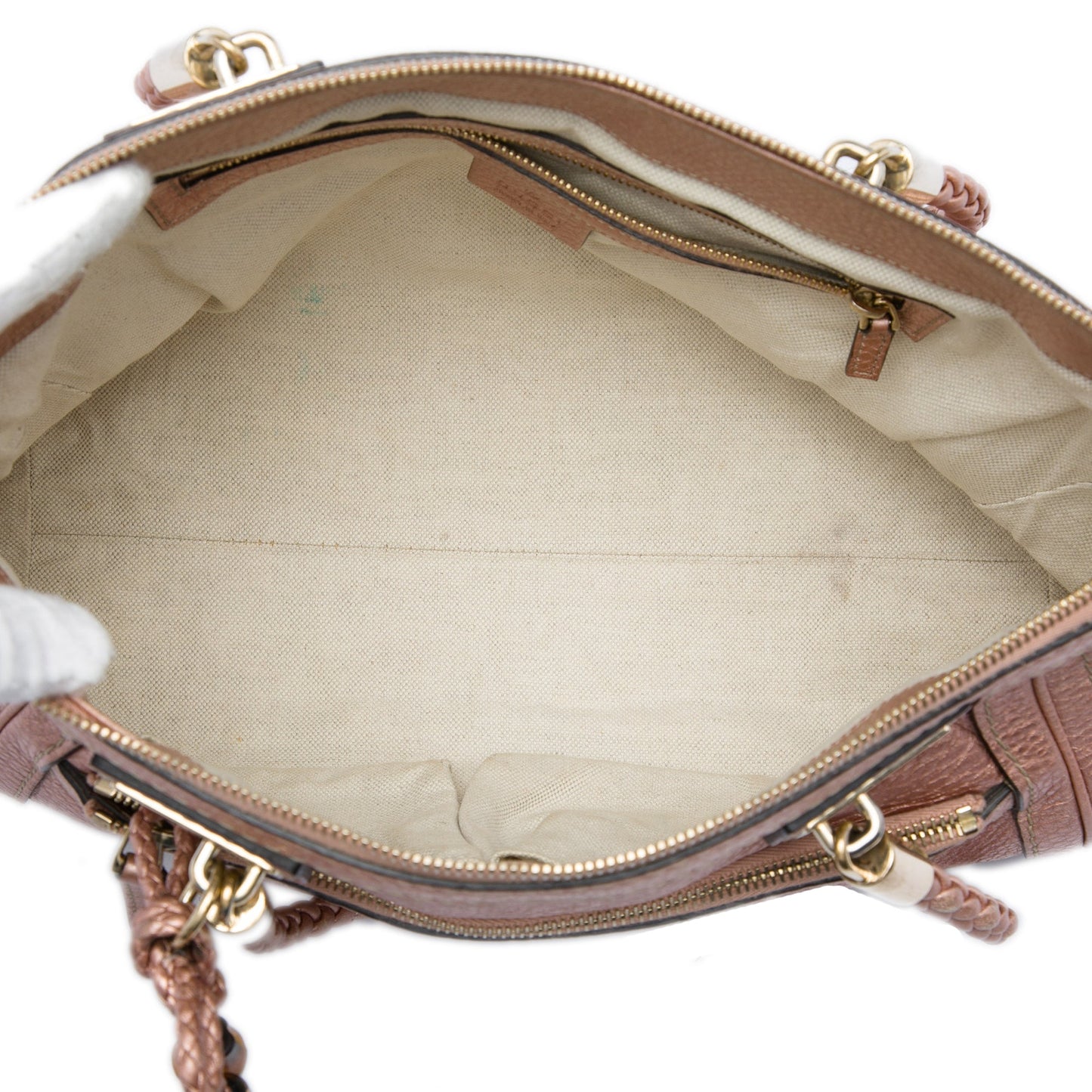 Gucci Metallic Pebbled Calfskin Bella Satchel