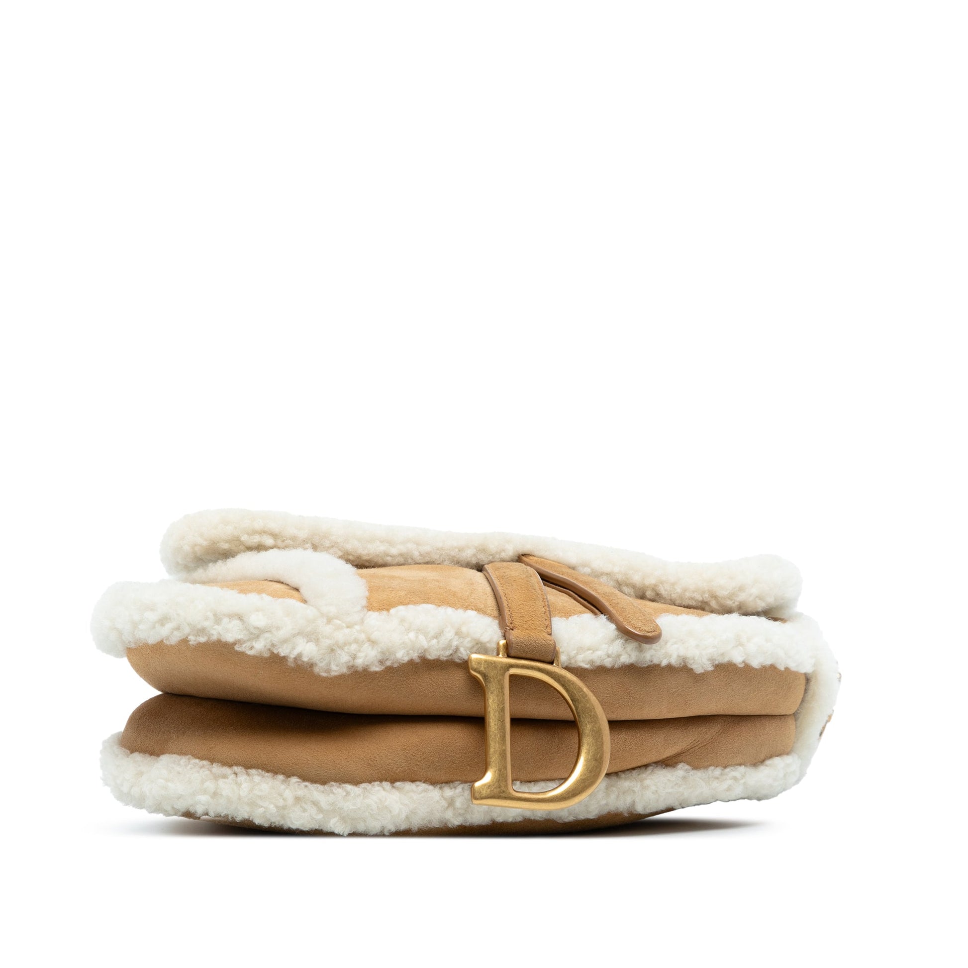 Dior Shearling Suede Saddle Bag