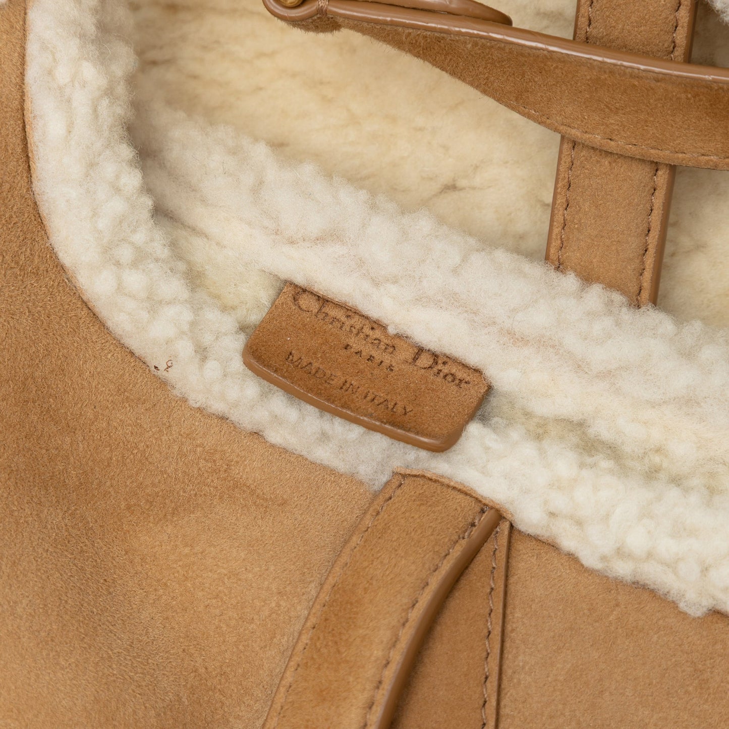 Dior Shearling Suede Saddle Bag