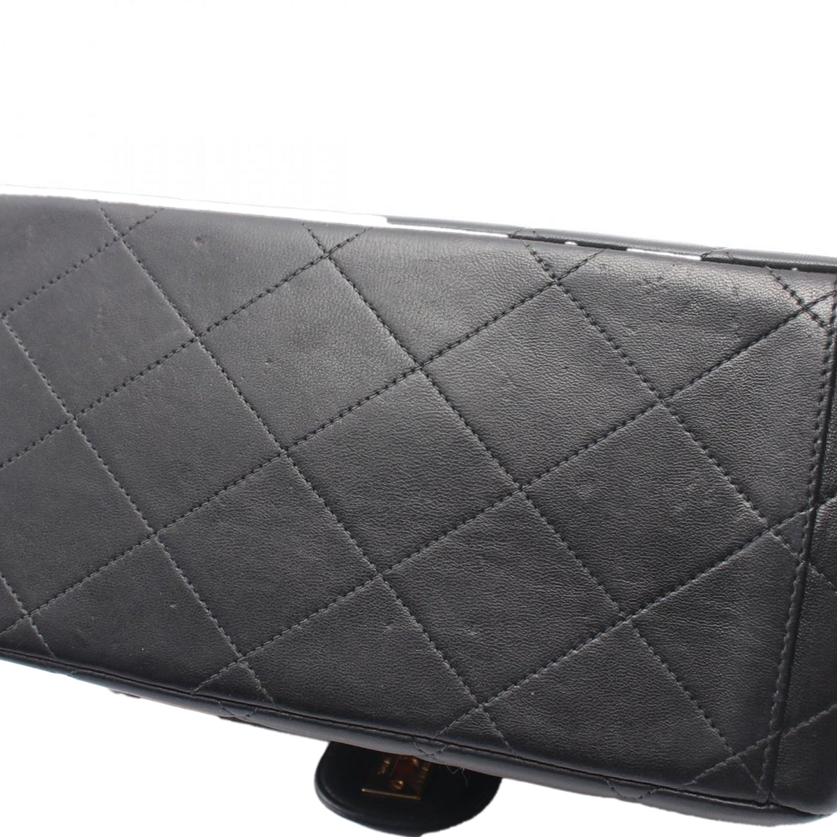 Chanel CC Quilted Lambskin Straight Flap Shoulder Bag — Black