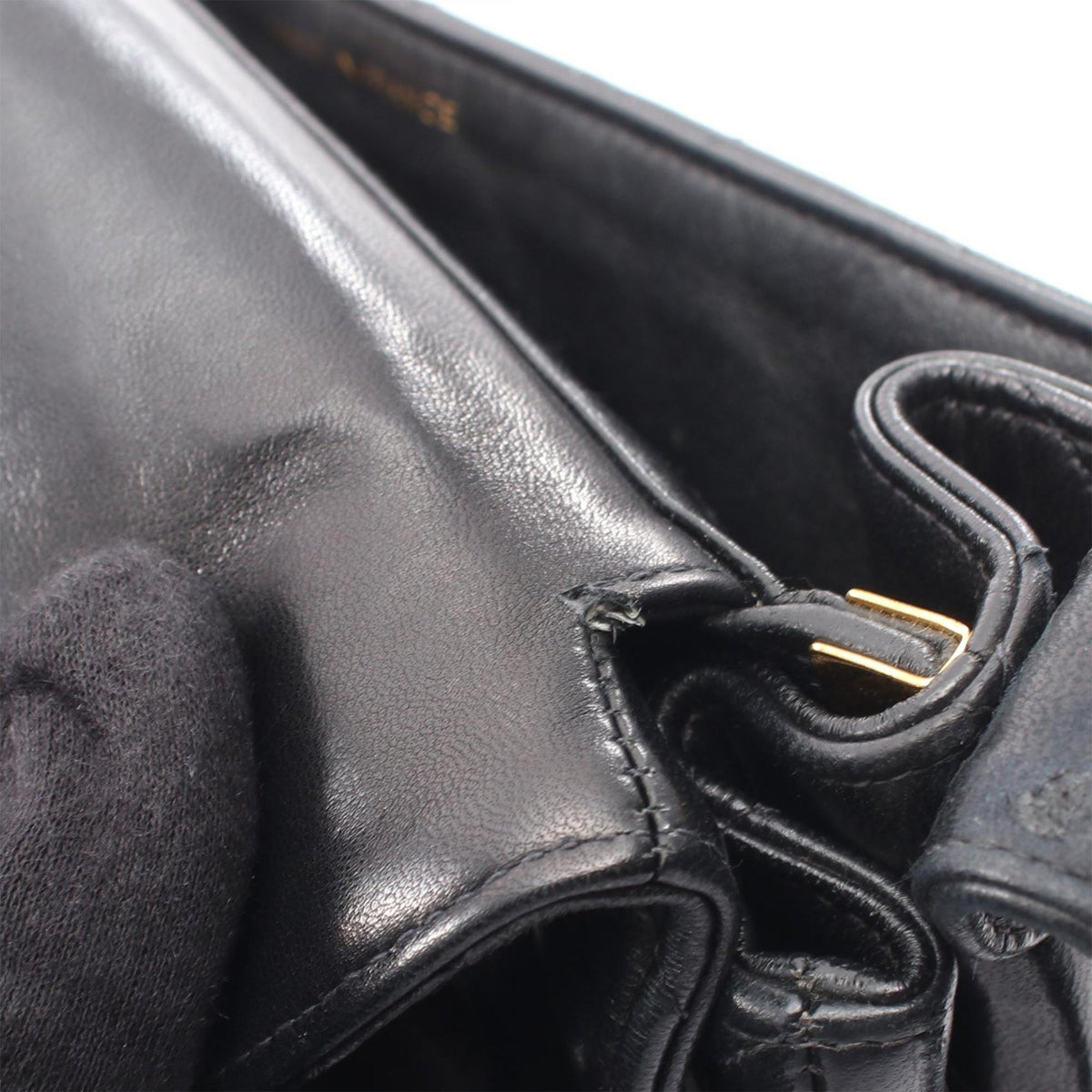 Chanel CC Quilted Lambskin Straight Flap Shoulder Bag — Black